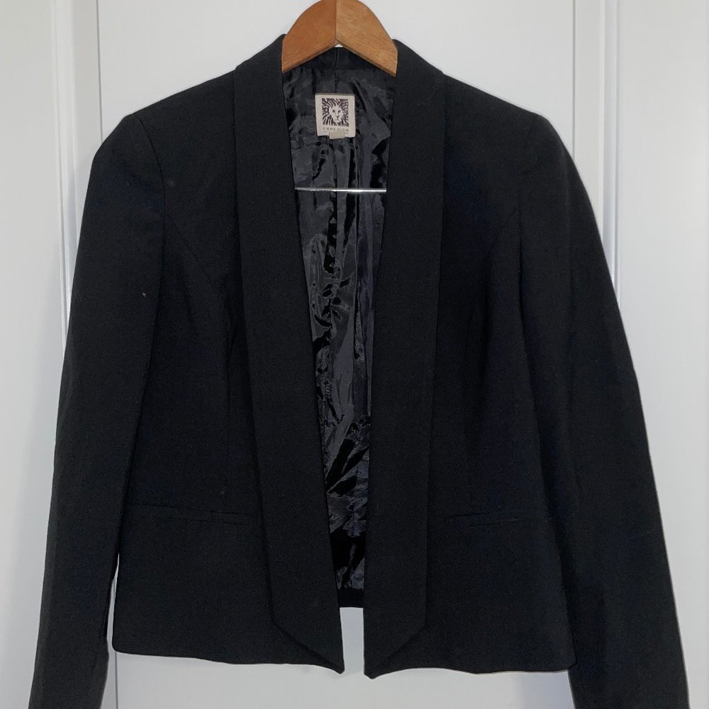 Black Open Front Blazer